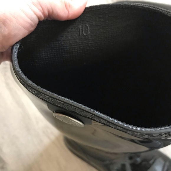 UGG Glossy Black Rubber Pull-On Waterproof Rain Womens Boots Size 10 NWOT - Picture 6 of 10